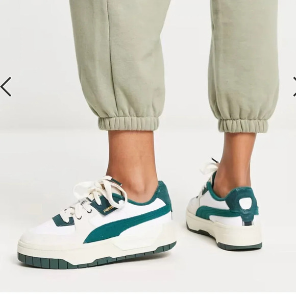 Puma  Cali Dream Ivy League Terry Sneaker White Green Size 7 - Picture 3 of 13